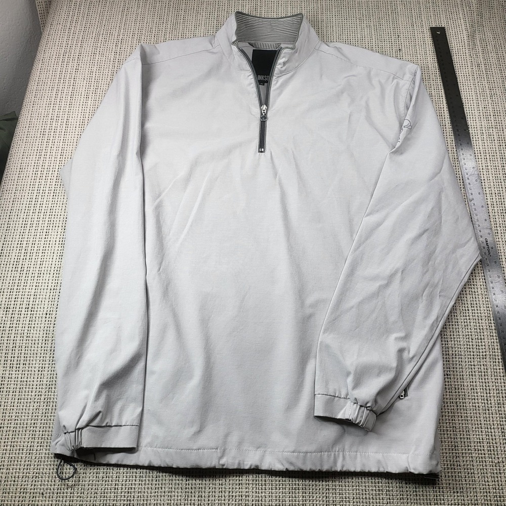 Linksoul Windbreaker Jacket Mens XL Gray 1/4 Zip Golf Lightweight Shell Pockets